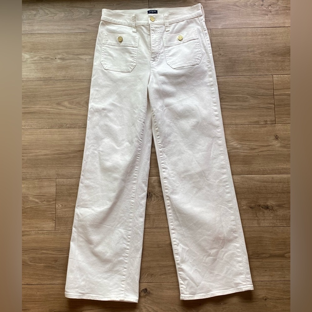 J. Crew Full Length Slim Wide Leg Jeans - Picture 2 of 10